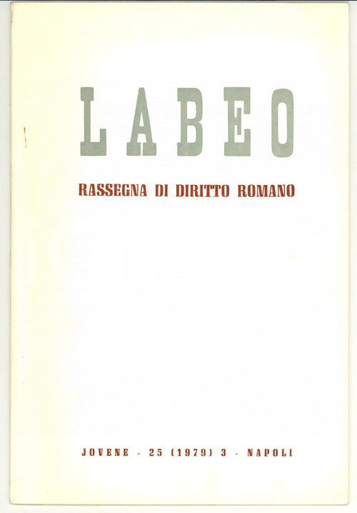 Libro, pubblicazione d epoca 1977 NAPOLI Lucia FANIZZA Parricidio nella Lex Pompeia 1
