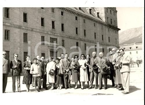 1954 MADRID Comitiva di turisti italiani in visita *Foto VINTAGE 18x13 cm