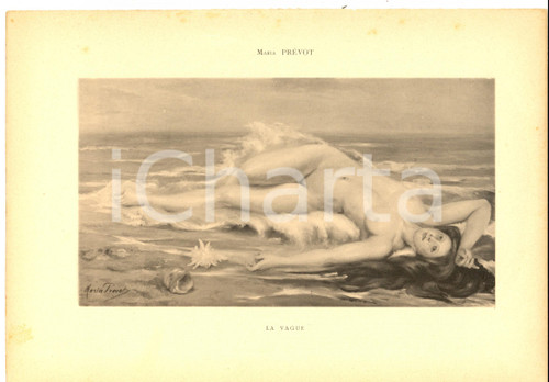 1920 ca ARTE Maria PREVOT La vague *Stampa 29x21 cm 