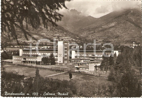 1960 BARDONECCHIA (TO) Panorama con Colonia MEDAIL *Cartolina FG VG