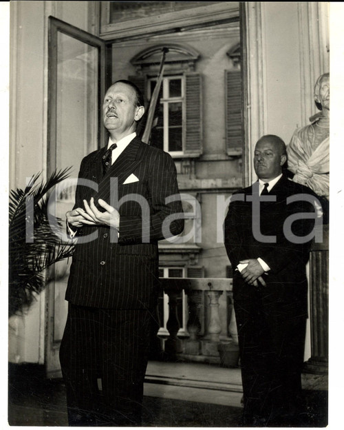 1956 GENOVA Sir Ashley CLARKE ambasciatore riceve laurea honoris causa *Foto