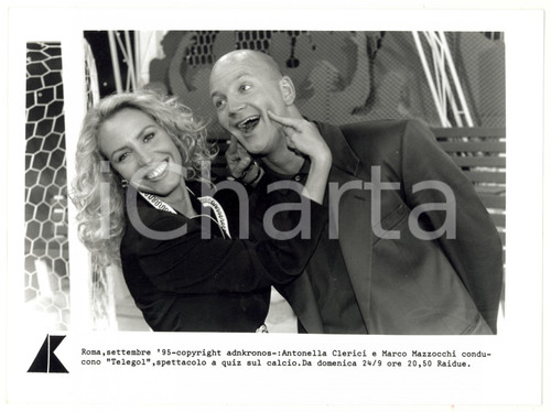 1995 ROMA - RAI DUE Antonella CLERICI e Marco MAZZOCCHI conducono TELEGOL - Foto
