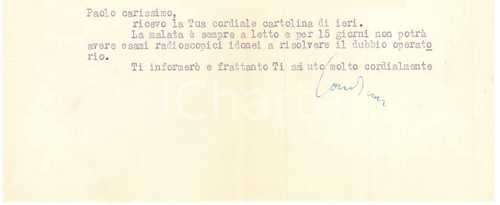 1955 MILANO Aurelio CANDIAN - Lettera a un amico e collega *Autografo