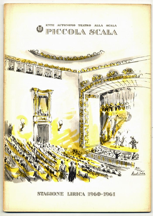 1961 MILANO PICCOLA SCALA Programma sala LA SERVA PADRONA - LA SCALA DI SETA Libretto d'epoca con fotografie in bianco e nero.Programma di sala de "La serva padrona", "La scala di seta" e "Le cantatrici villane". PAGINE: 24CONDIZIONI: G    originale e autentica 1