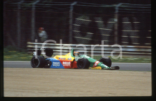 35mm vintage slide* 1988 GP SAN MARINO Thierry BOUTSEN su BENETTON B188 - Gara 2