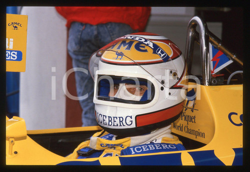 35mm vintage slide* 1988 Nelson PIQUET su LOTUS 100T - Ritratto del pilota (7)