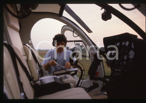 35mm vintage slide* 1988 VILLA SAN MARTINO Nelson PIQUET Pilota elicottero (122)