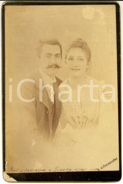 1910 ca GENEVE Fanny e Carlo VIALARDI DI SANDIGLIANO (?) sposi *Foto CHENEVIERE