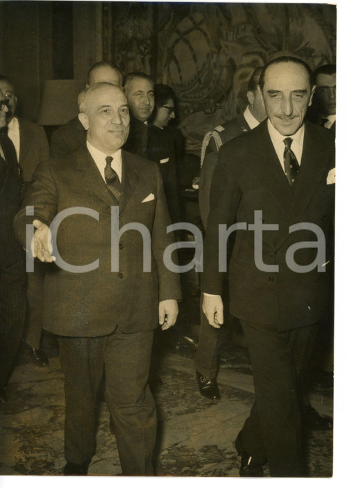 1959 ROMA Amintore FANFANI al Quirinale per le consultazioni *Foto 13x18 cm