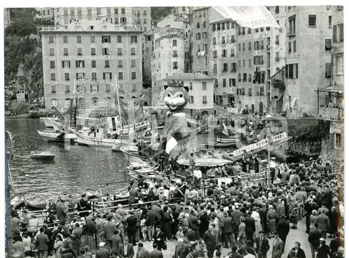 1954 CAMOGLI (GE) Sagra del Pesce - Bancarelle pesce fritto con enorme mascotte