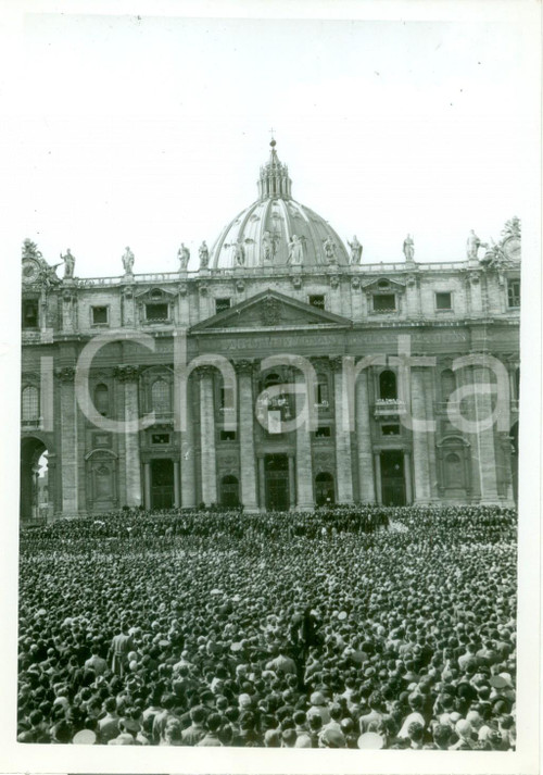 Fotografia d epoca originale 1939 ROMA Piazza SAN PIETRO gremita di folla in ascolto di PIO XII Fotografia 1