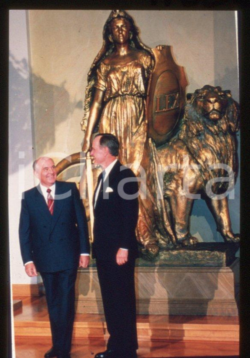 35mm vintage slide* 1990 HELSINKI Summit - Michail GORBACHEV George BUSH (1)