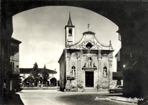 Cartolina originale da collezione 1955 STROPPIANA (VC) Veduta della Chiesa di SANTA MARIA *Cartolina postale FG VG 1