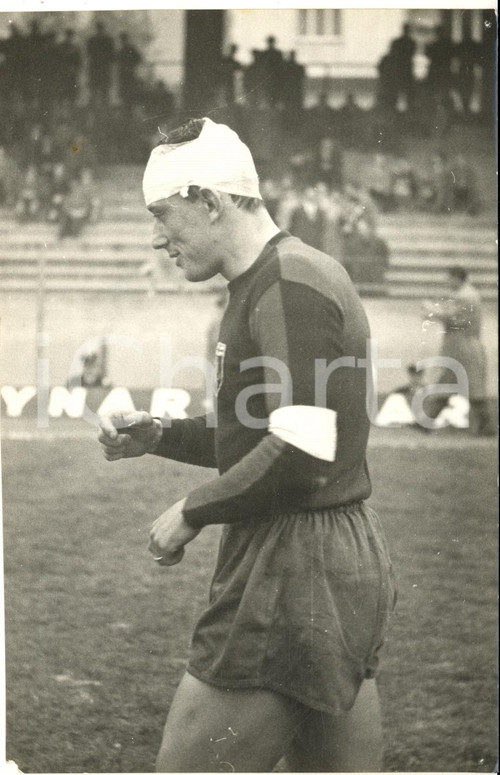 1960 ca CALCIO GENOA F.C. Ardico MAGNINI infortunato con la testa fasciata *Foto