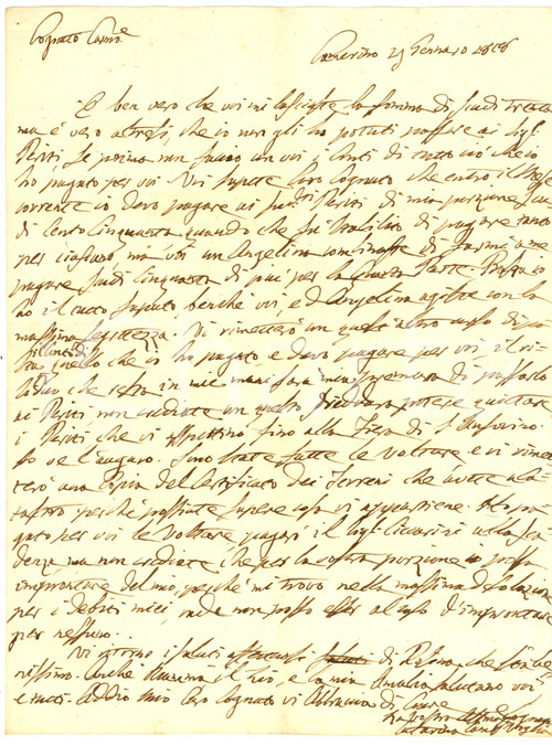 Manoscritto, lettera originale 1818 CAMERINO MC Caterina CAMBI VOGLIA chiede la resa dei conti al cognato 1