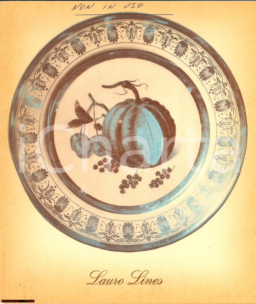 Oggetto da collezione cartaceo 1950 MENU LAURO LINES raritÃ  1