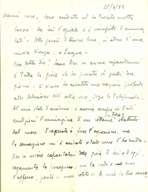 Documento originale, autentico 1942 BERGAMO WWII L'ospedale si Ã¨ riempito di ammalati *Lettera Giulio PANZERI 1