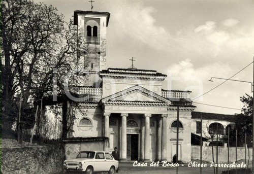 Cartolina originale da collezione 1960 ca CASA DEL BOSCO (BI) FIAT 850 special davanti Chiesa SANTA CATERINA *NV 1