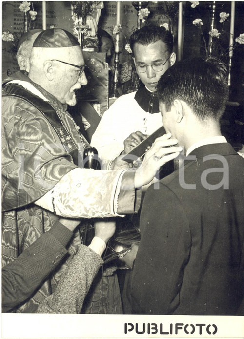 1954 ROMA Card. Celso COSTANTINI battezza ex soldati cinesi comunisti *Foto
