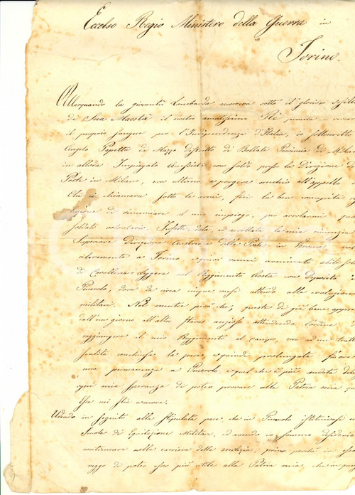 Manoscritto, lettera originale 1870 MAZZO RHO MI Supplica Angelo PAPETTA per scuola equitazione 1