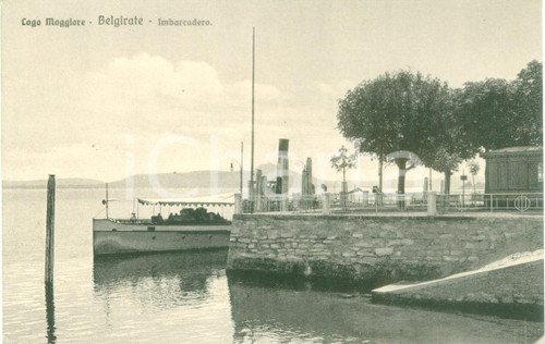 Cartolina originale da collezione 1940 ca BELGIRATE (VB) Imbarcadero sul Lago Maggiore *Cartolina FP NV 1