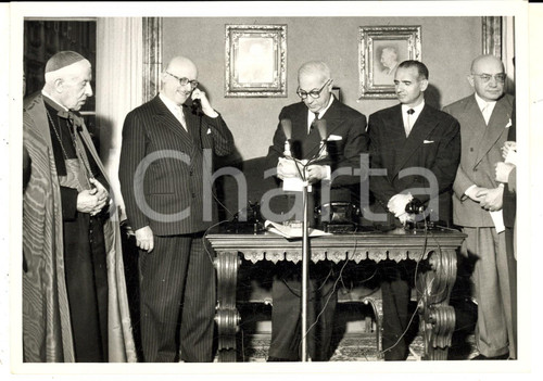 1959 TORINO Sindaco Amedeo PEYRON inaugura la teleselezione con Milano *Foto