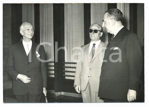 1959 ROMA - TERMINI Antonio SEGNI Giovanni GRONCHI Giuseppe PELLA *Foto 18x13 cm