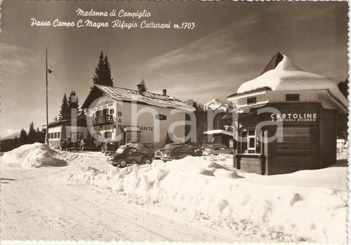 Cartolina originale da collezione 1956 MADONNA DI CAMPIGLIO (TN) Passo Campo rifugio Catturani *Cartolina FG VG 1