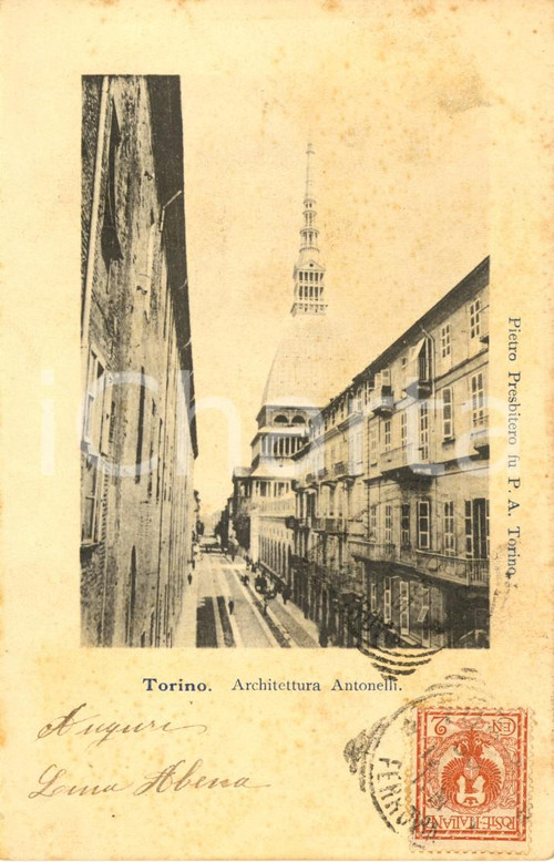 Cartolina originale da collezione 1900 ca TORINO Veduta della MOLE ANTONELLIANA *Cartolina postale FP VG 1