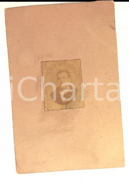 Fotografia d epoca originale 1880 ca REGIA MARINA Ricordo di un giovane marinaio Foto francobollo 1