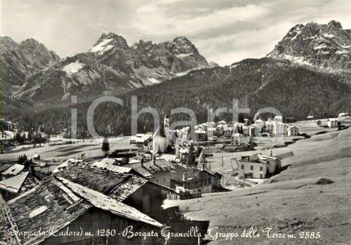 Cartolina originale da collezione 1966 SAPPADA (BL) Veduta BORGATA GRANVILLA con Gruppo delle TERRE *Cartolina VG 1