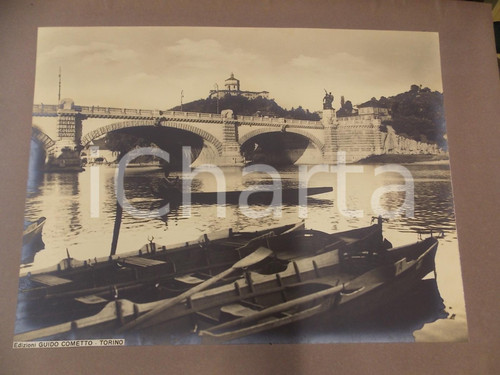 Fotografia d epoca originale 1940 ca TORINO Ponte Umberto IÂ° visto dai Murazzi Foto ed. Guido COMETTO 1