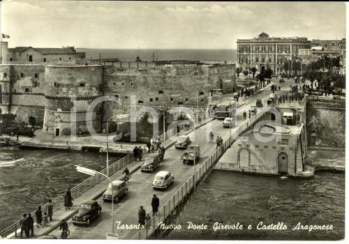 Cartolina originale da collezione 1960 ca TARANTO Nuovo ponte girevole CASTELLO ARAGONESE *Cartolina FG NV 1