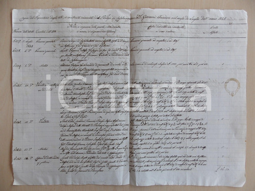 Documento originale, autentico 1848 CASALMAGGIORE (CR) Repertorio atti del notaio Giovanni AMADINI *Manoscritto 1