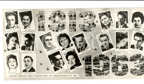 Materiale pubblicitario d’epoca 1963 ARENA DI VERONA Interpreti stagione cinquantenario 1
