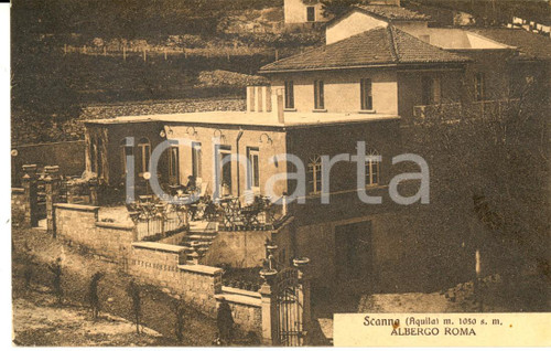 1930 ca SCANNO (AQ) Albergo ROMA *Cartolina postale ANIMATA FP NV CONDIZIONI: G    originale e autentica 1