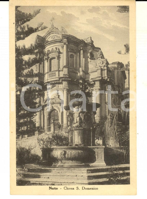 1930 ca NOTO (SR) Chiesa di SAN DOMENICO *Cartolina postale VINTAGE FP NV  CONDIZIONI: G    originale e autentica 1