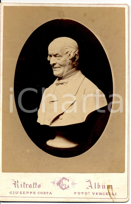 Fotografia d'epoca originale 1890 VERCELLI Busto Carlo Pietro CANTONO DI CEVA Foto 1