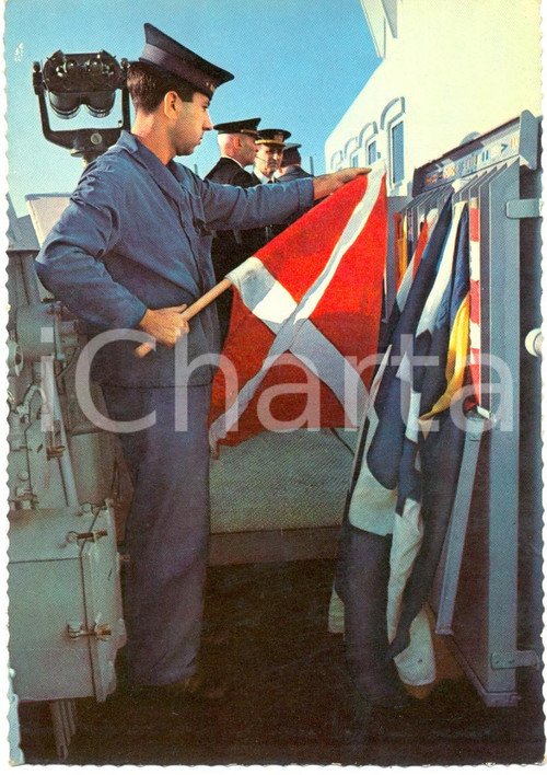 Cartolina originale da collezione 1980 ca MARINA MILITARE Segnalatore servizio a Stazione Segnali Cartolina FG NV 1