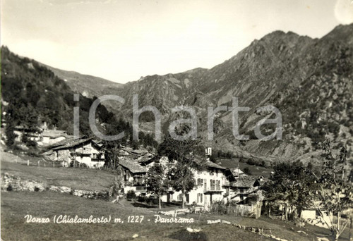 Cartolina originale da collezione 1960 ca CHIALAMBERTO (TO) Panorama della frazione VONZO *Cartolina postale FG NV 1