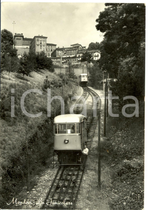 Cartolina originale da collezione 1962 MONDOVI' (CN) La funicolare ANIMATA *Cartolina postale FG VG 1