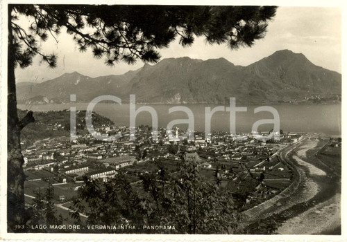 Cartolina originale da collezione 1949 VERBANIA INTRA Veduta panoramica paese e lago MAGGIORE *Cartolina FG VG 1