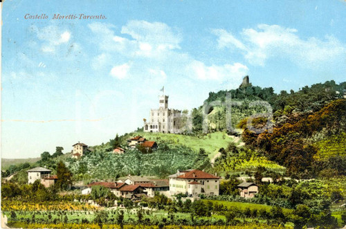 Cartolina originale da collezione 1916 TARCENTO (UD) Veduta paese con Castello MORETTI *Cartolina postale FP VG 1