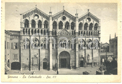Cartolina originale da collezione 1942 FERRARA Facciata Cattedrale di SAN GIORGIO *Cartolina FG VG 1