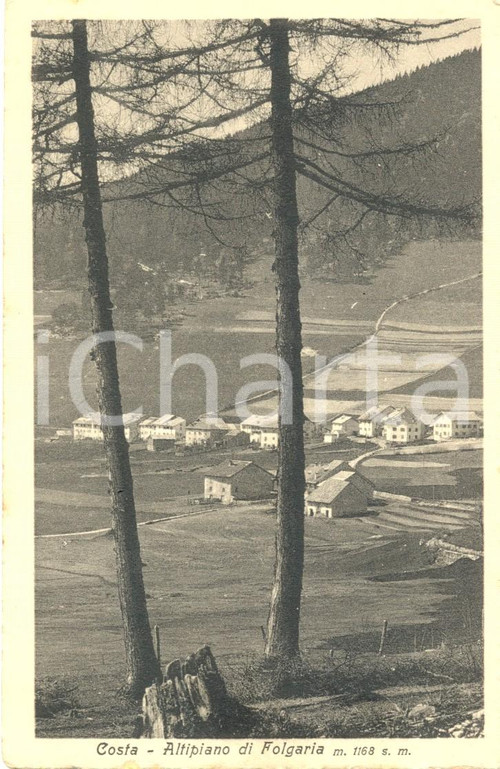 Cartolina originale da collezione 1930 ca FOLGARIA (TN) Frazione COSTA Scorcio dell'Altipiano *Cartolina FP NV 1
