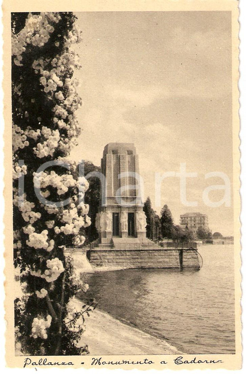 Cartolina originale da collezione 1940 ca VERBANIA PALLANZA Monumento al Generale Luigi CADORNA *Cartolina FP NV 1