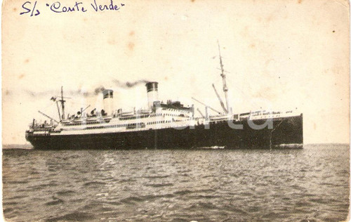 Cartolina originale da collezione 1930 ca MARINA MERCANTILE Transatlantico CONTE VERDE SocietÃ  Navigazione ITALIA 1