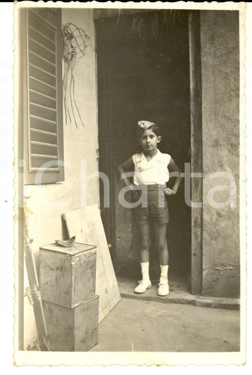 Fotografia d epoca originale 1940 ca AREA TOSCANA ? Balilla in divisa estiva  Foto cartolina 1