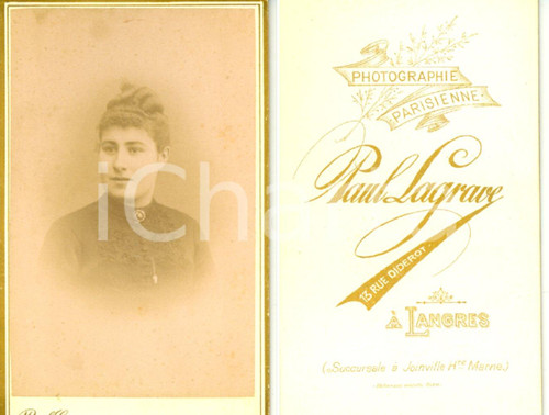 Fotografia d epoca originale 1900 ca LANGRES F Ritratto di donna Fotografia Paul LAGRAVE 1