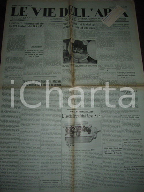 Giornale, rivista storica 1935 LE VIE DELL ARIA Esperimenti a MONTECELIO in camera di decompressione 1